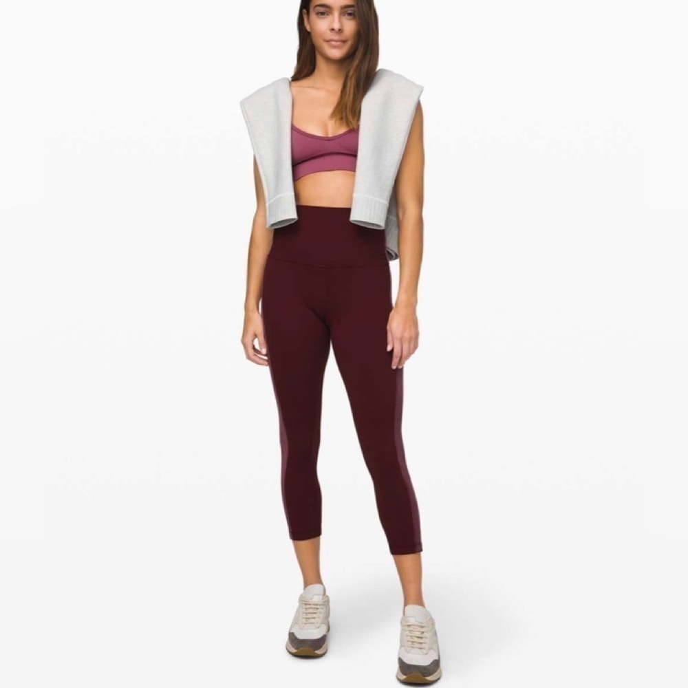 🍷 lululemon Align Super High-Rise Crop Velvet Garnet 21" Size 8